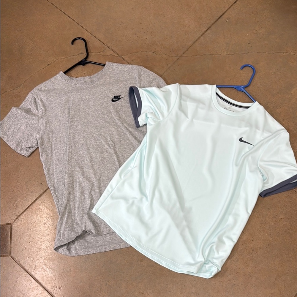 Nike Gray and Light Blue T-Shirts